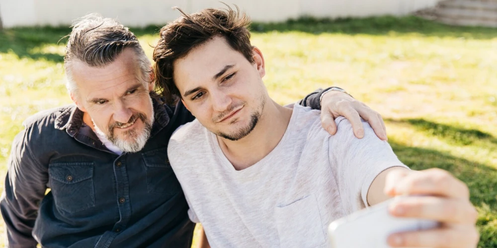 Happy Gay Couple Take Photo